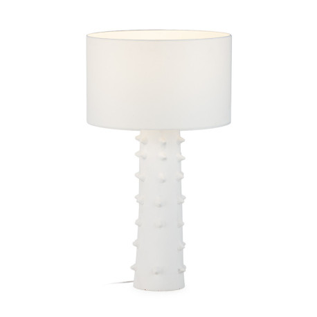 LAMPARA SOBREMESA 24x24x60 ARCILLA BLANCO/METAL CROMO/ SIN PANTALLA