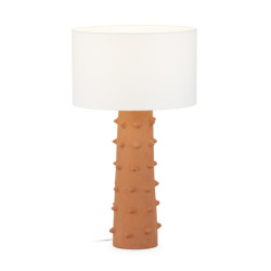 LAMPARA SOBREMESA 24x24x60 ARCILLA TERRACOTA/METAL CROMO/ SIN PANTALLA
