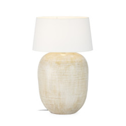 LAMPARA SOBREMESA 50x50x60 TERRACOTA CREMA SIN PANTALLA