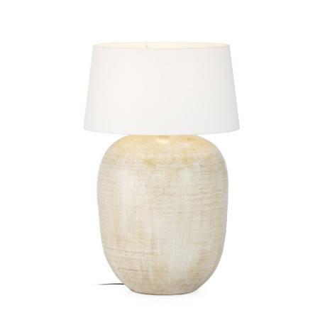 LAMPARA SOBREMESA 50x50x60 TERRACOTA CREMA SIN PANTALLA