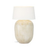 LAMPARA SOBREMESA 50x50x60 TERRACOTA CREMA SIN PANTALLA
