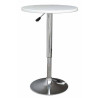 MESA REDONDA ALTURA REGULABLE PISTON GAS BASE CROMADA COLOR BLANCO