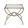 MESA AUXILIAR 63x63x58 METAL/CRISTAL DORADO ANTIQUE