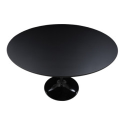 MESA COMEDOR 120x120x73 ALUMINIO/DM NEGRO