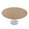 MESA COMEDOR 120x120x73 BLANCA ALUMINIO/CHAPA DE FRESNO