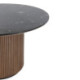 MESA COMEDOR 120x120x76 MADERA OLMO NOGAL/METAL NEGRO MATE/MARMOL RECONSTRUIDO NEGRO MARQUINA