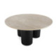 MESA COMEDOR 160x160x76 MADERA ROBLE NEGRO/MARMOL TRAVENTINO