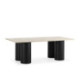 MESA COMEDOR 220x110x76 MADERA ROBLE NEGRO/MARMOL TRAVENTINO