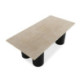 MESA COMEDOR 220x110x76 MADERA ROBLE NEGRO/MARMOL TRAVENTINO