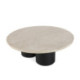 MESA DE CENTRO 120x120x40 MADERA ROBLE NEGRO/MARMOL TRAVENTINO