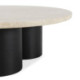MESA DE CENTRO 120x120x40 MADERA ROBLE NEGRO/MARMOL TRAVENTINO