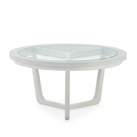 MESA DE CENTRO 80x80x40 MADERA BLANCO/CRISTAL