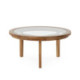 MESA DE CENTRO 80x80x40 MADERA NATURAL/CRISTAL