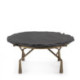 Mesa de Centro 95x95x41 Piedra Negro/Metal Dorado Antique