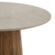 MESA DE COMEDOR 120x120x76 MARMOL CREMA/MADERA NOGAL