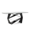 MESA DE COMEDOR 180x90x75 CRISTAL/METAL NEGRO
