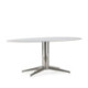 MESA DE COMEDOR 180x90x75 PIEDRA BLANCO/ACERO INOXIDABLE NEGRO