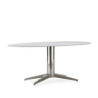 MESA DE COMEDOR 180x90x75 PIEDRA BLANCO/ACERO INOXIDABLE NEGRO