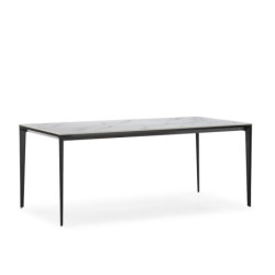 MESA DE COMEDOR 180x90x76 CERAMICA/METAL NEGRO