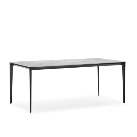 MESA DE COMEDOR 180x90x76 CERAMICA/METAL NEGRO