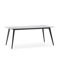 MESA DE COMEDOR 180x90x76 CERAMICA/METAL NEGRO