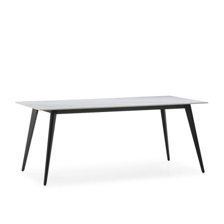 MESA DE COMEDOR 180x90x76 CERAMICA/METAL NEGRO