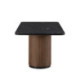 MESA DE COMEDOR 215x90x76 MADERA OLMO NOGAL/METAL NEGRO MATE/MARMOL RECONSTRUIDO NEGRO MARQUINA