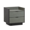MESITA DE NOCHE 55x45x55 MADERA CEDRO NEGRO Y GRIS/METAL NEGRO