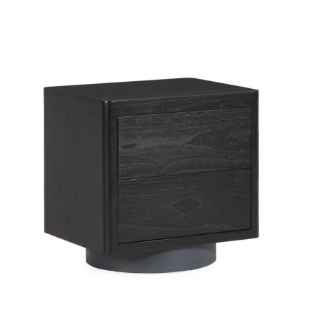 MESITA DE NOCHE 55x45x55 MADERA CEDRO NEGRO/METAL GRIS