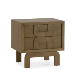 MESITA DE NOCHE 63x42x60 MADERA CEDRO ARENA