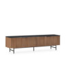 MUEBLE TV 184x40x50 MADERA OLMO NOGAL/METAL NEGRO MATE/MARMOL RECONSTRUIDO NEGRO MARQUINA