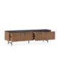 MUEBLE TV 184x40x50 MADERA OLMO NOGAL/METAL NEGRO MATE/MARMOL RECONSTRUIDO NEGRO MARQUINA