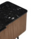 MUEBLE TV 184x40x50 MADERA OLMO NOGAL/METAL NEGRO MATE/MARMOL RECONSTRUIDO NEGRO MARQUINA