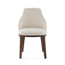 SILLA 54x55x87 MADERA MARRON/TELA YB331-1 BLANCO