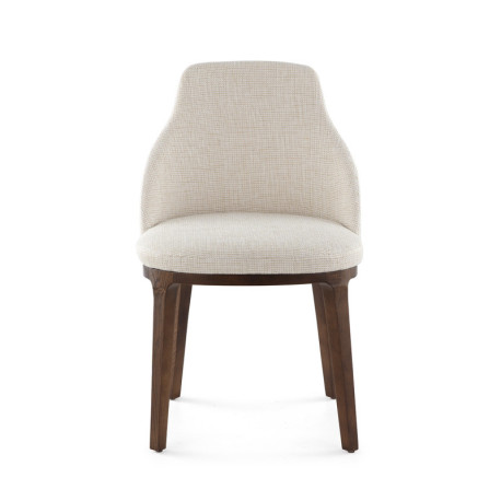 SILLA 54x55x87 MADERA MARRON/TELA YB331-1 BLANCO