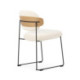 SILLA 55,5x50,8x80,3 METAL NEGRO/MADERA NATURAL/TELA BLANCO