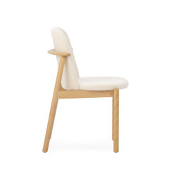 SILLA 57,5x58,8x81,8 MADERA NATURAL/TELA BLANCO