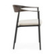 SILLA APILABLE 60,5x53x75,5 METAL IMITACION MADERA/NEGRO/TELA SAN REMO 903 BLANCO