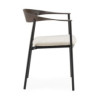 SILLA APILABLE 60,5x53x75,5 METAL IMITACION MADERA/NEGRO/TELA SAN REMO 903 BLANCO