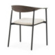 SILLA APILABLE 60,5x53x75,5 METAL IMITACION MADERA/NEGRO/TELA SAN REMO 903 BLANCO