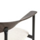 SILLA APILABLE 60,5x53x75,5 METAL IMITACION MADERA/NEGRO/TELA SAN REMO 903 BLANCO