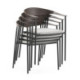 SILLA APILABLE 60,5x53x75,5 METAL IMITACION MADERA/NEGRO/TELA SAN REMO 903 BLANCO