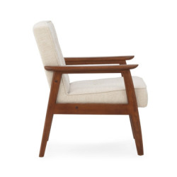 SILLON 57,5x58,8x81,8 MADERA NOGAL/TELA BEIGE SAN REMO