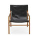 SILLON 66x77x78 MADERA DE TECA NATURAL/PIEL NEGRO