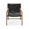SILLON 66x77x78 MADERA DE TECA NATURAL/PIEL NEGRO