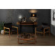 SILLON 66x77x78 MADERA DE TECA NATURAL/PIEL NEGRO
