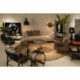 SILLON 66x77x78 MADERA DE TECA NATURAL/PIEL NEGRO