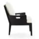 SILLON 69x77x80 MADERA DE TECA NEGRO/TELA BLANCO