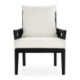SILLON 69x77x80 MADERA DE TECA NEGRO/TELA BLANCO