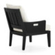SILLON 69x77x80 MADERA DE TECA NEGRO/TELA BLANCO